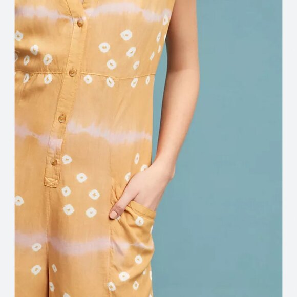 Anthropologie The Odells Sherbert Tie-Dye Jumpsuit Bohemian Lagenlook Sz Medium - Picture 2 of 8